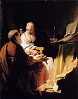 Two Old Men Disputing by Rembrandt